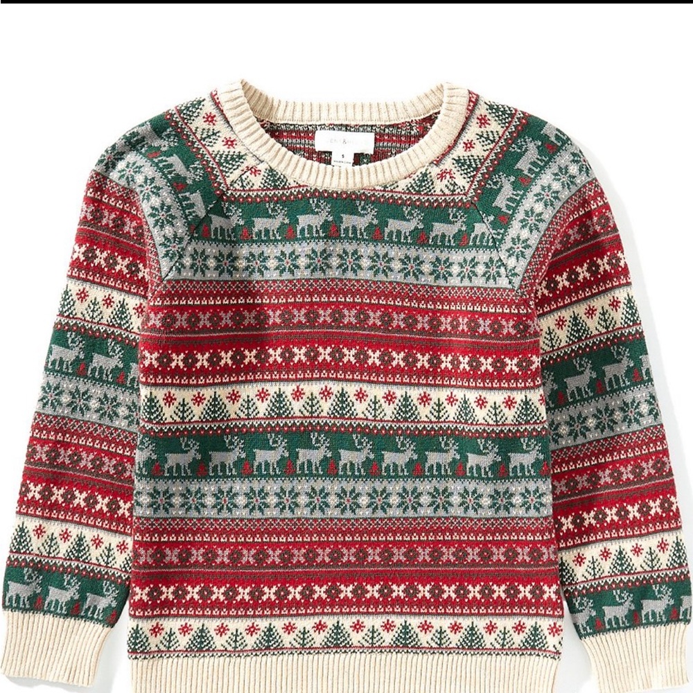 NWT Scene&Heard Fair Isle Festive Christmas 100% Cotton Knit Sweater Size 10-12 - Picture 2 of 9